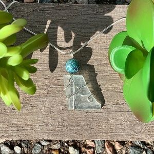 Hand Crafted Sea Glass and Bead Necklace